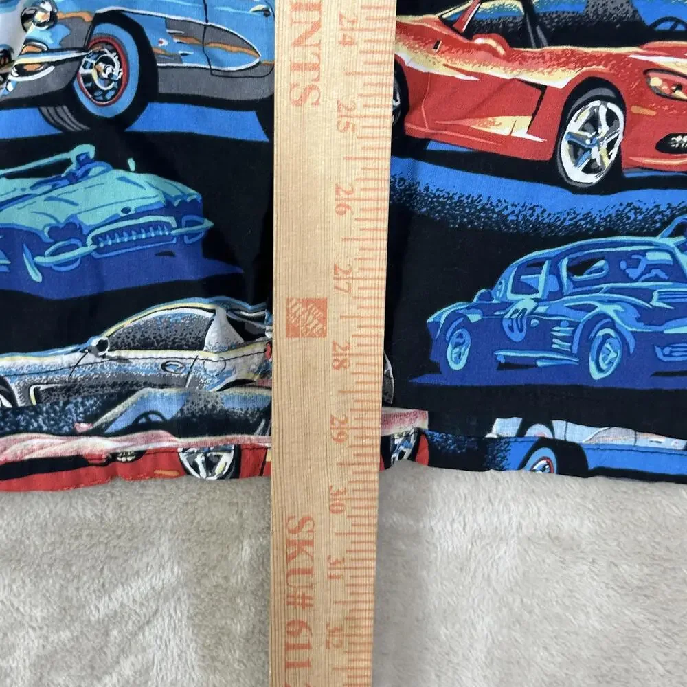 Reyn Spooner Shirt Mens XL Multicolor Car Print Hawaiian Button Front Rayon